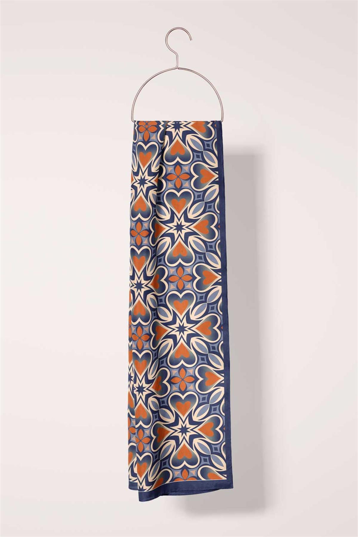 I12 Çiçek Desenli Fular 30x140