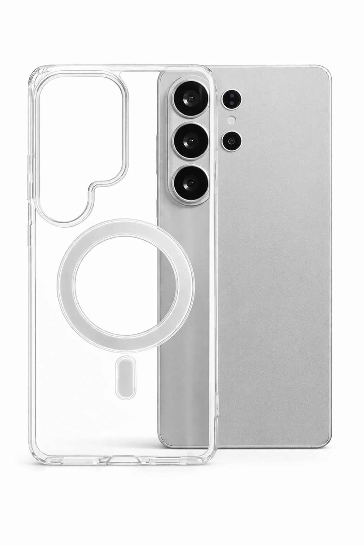 Samsung Galaxy S26 Ultra Uyumlu Kamera Korumalı Magsafe Wireless Şarj Özellikli Lüks Şeffaf Silikon Telefon Kılıfı