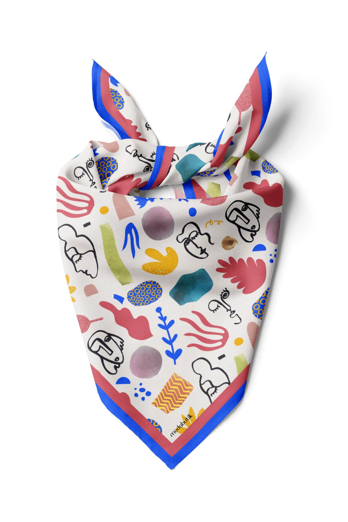 Violla Geometrik Portre Desenli Bandana
