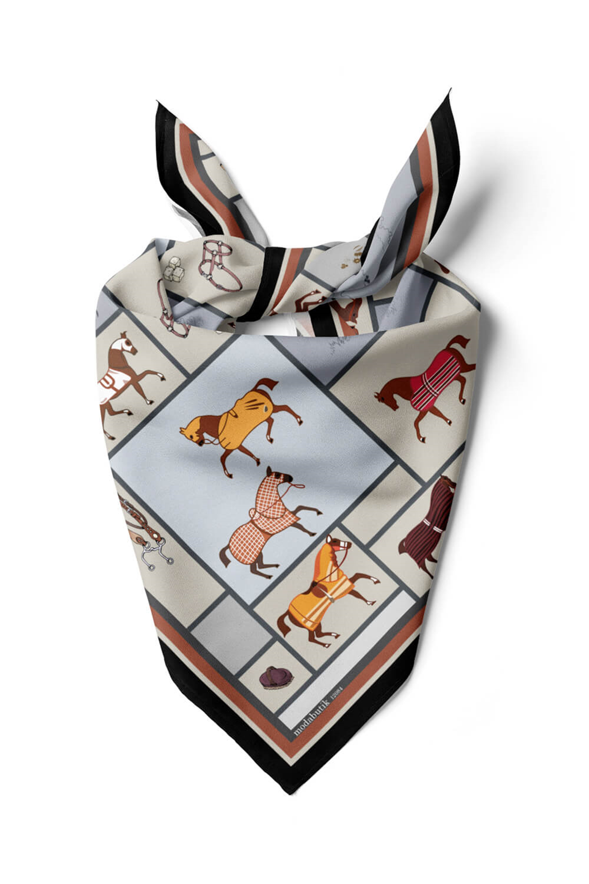 Y53 MODERN HORSE TASARIMLI BANDANA DG12084