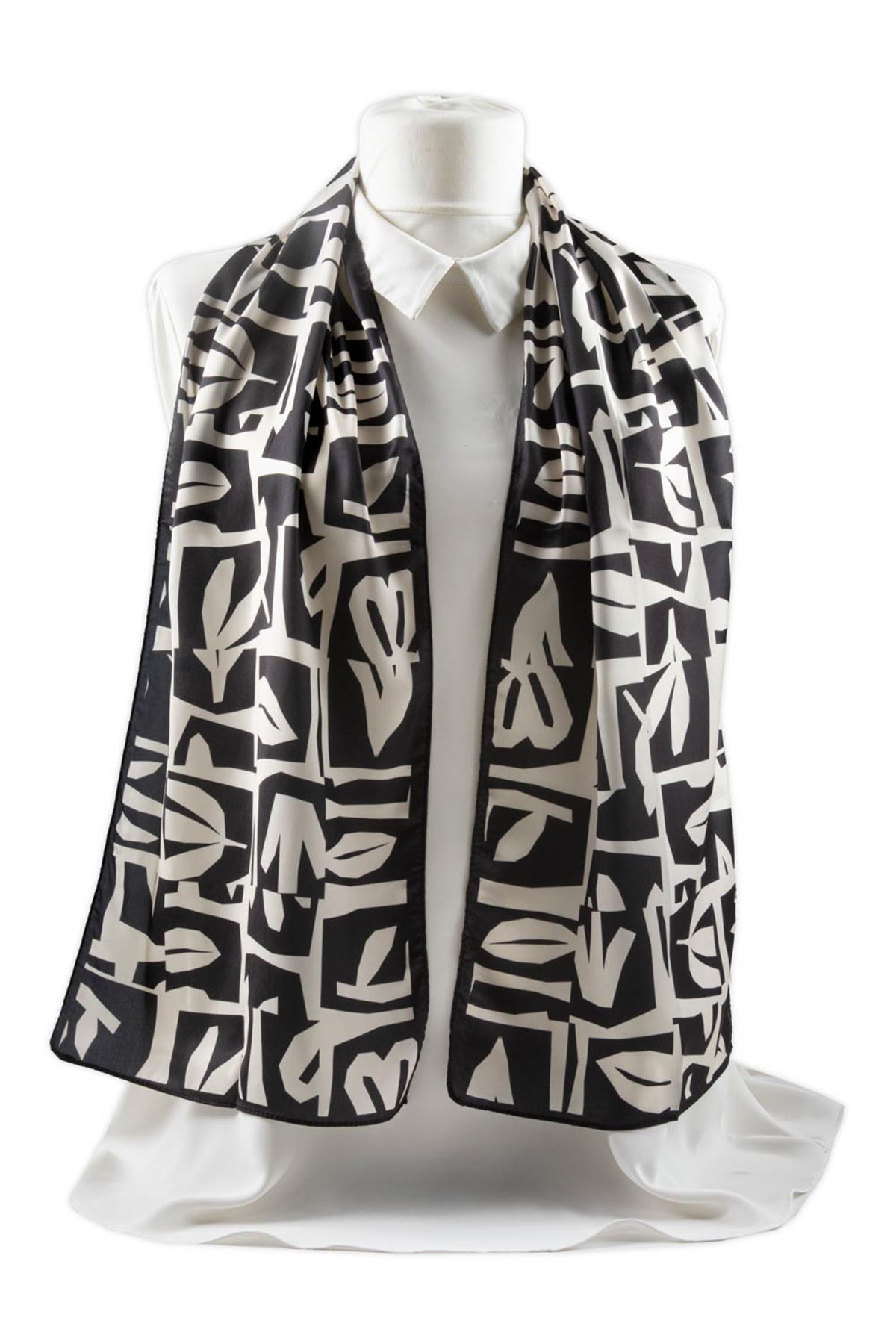 Geometrik Desenli Fular 30x140