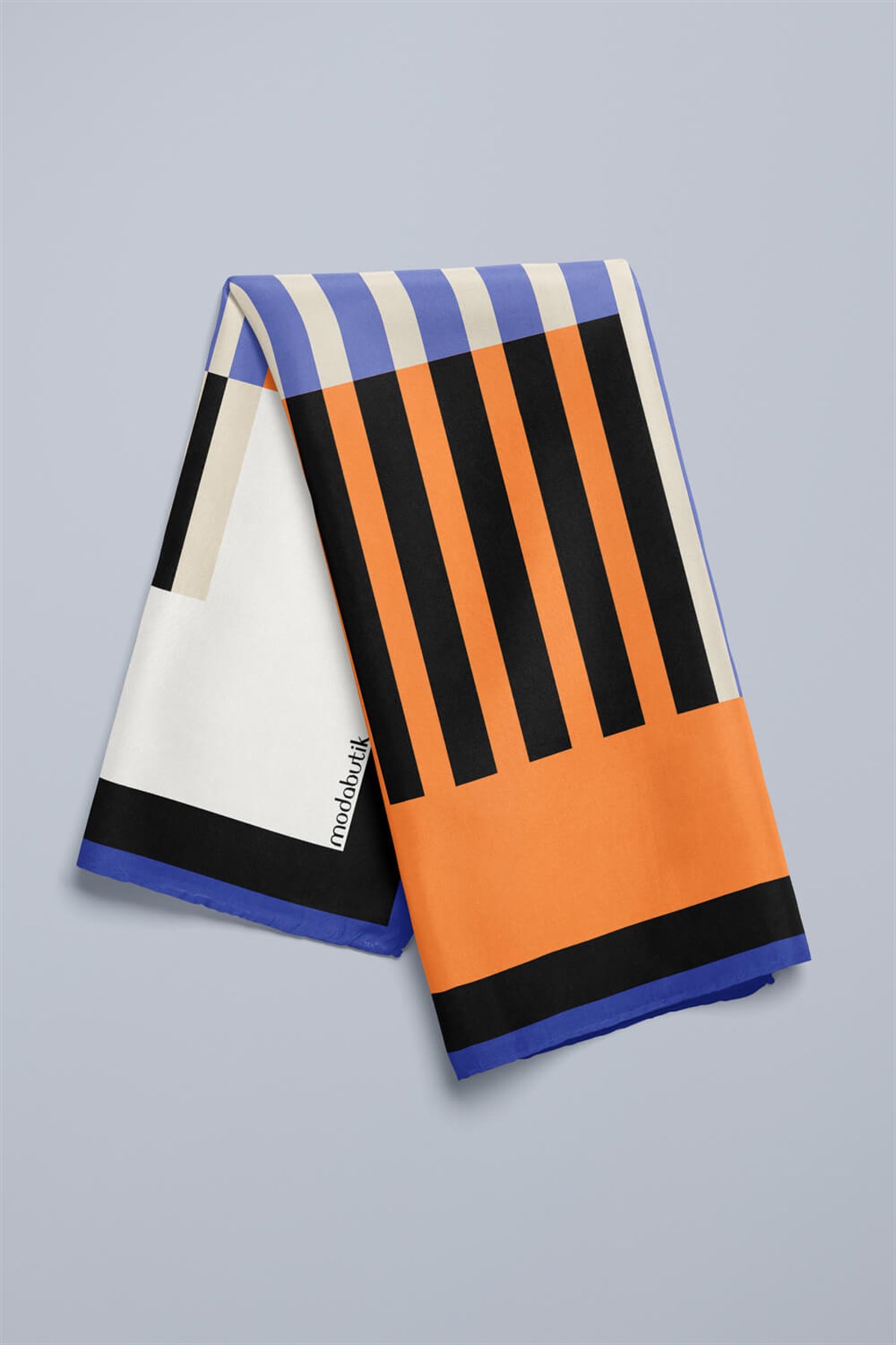 Violla G60 Kadın Turuncu Kare Desenli 50x50 Bandana