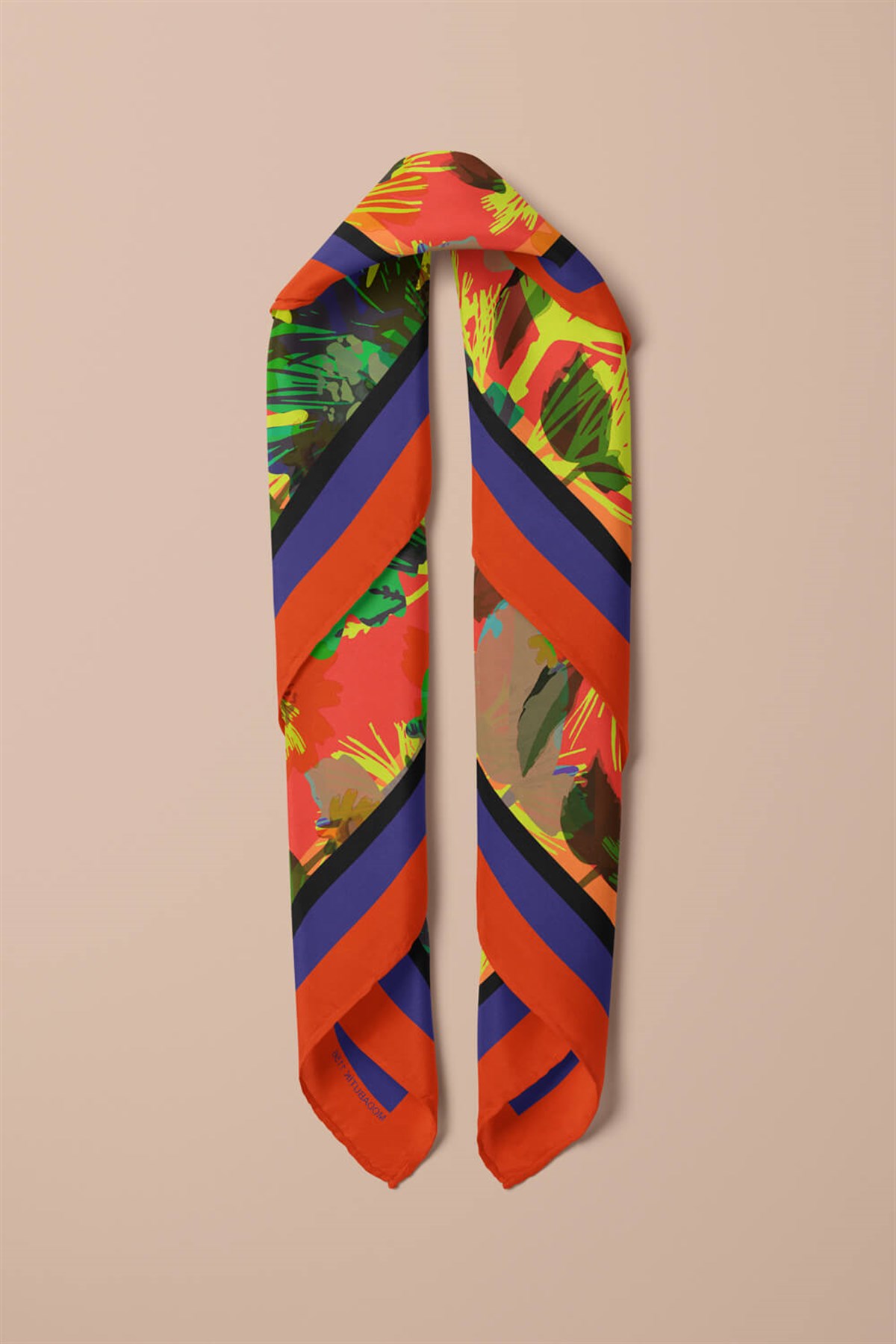 Violla G63 Kadın Renkli Yaprak Desenli Bandana