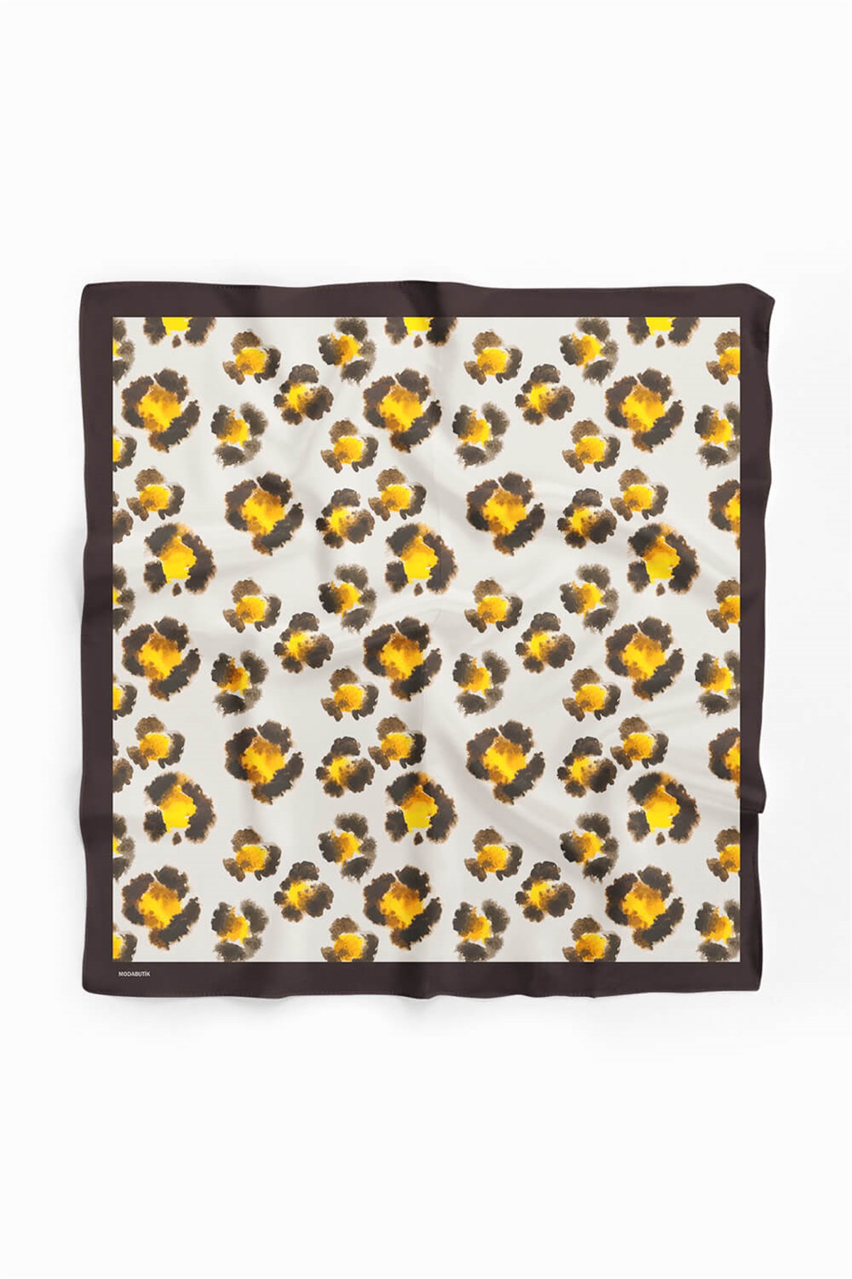 Violla D49 Kadın Egzotik Desenli Bandana 50x50 Sarı DG0287-22