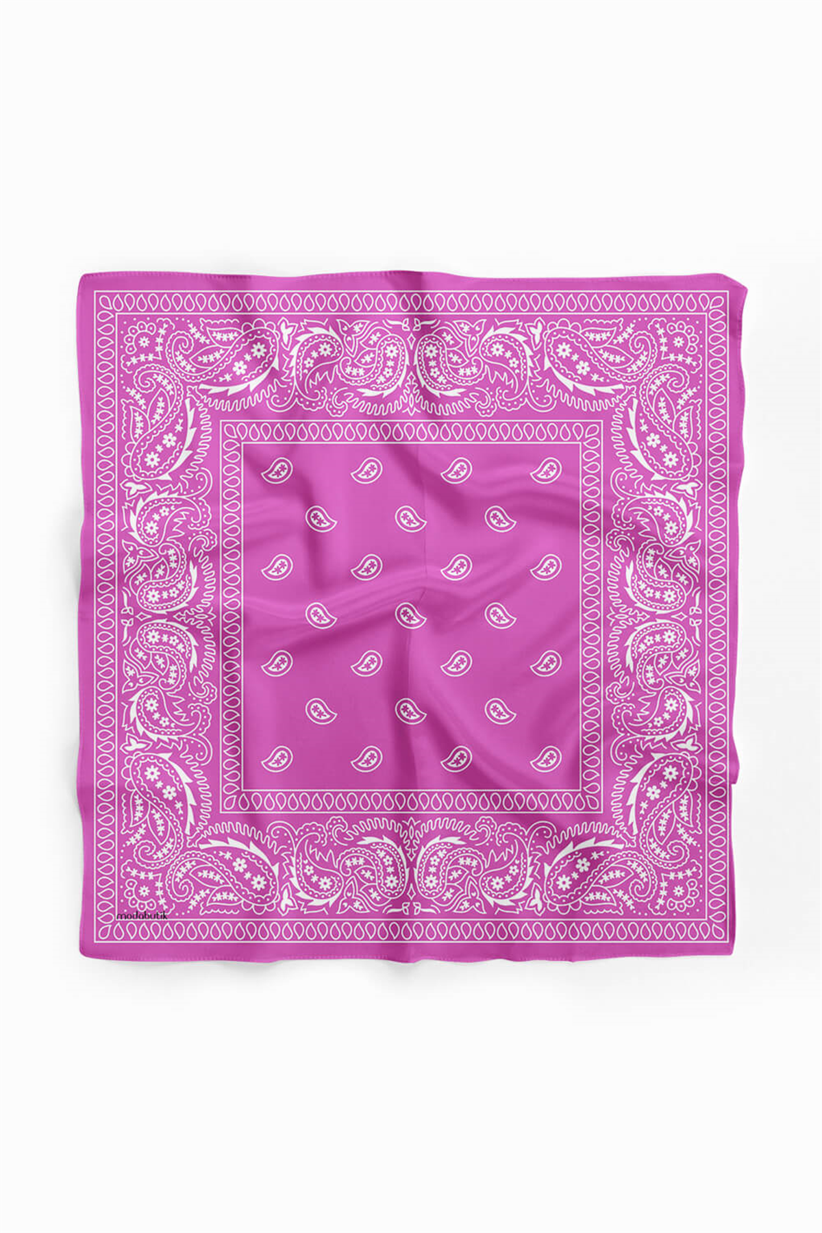 C103 Modabutik Şal Desenli Bandana Pembe 35.1112.24.A
