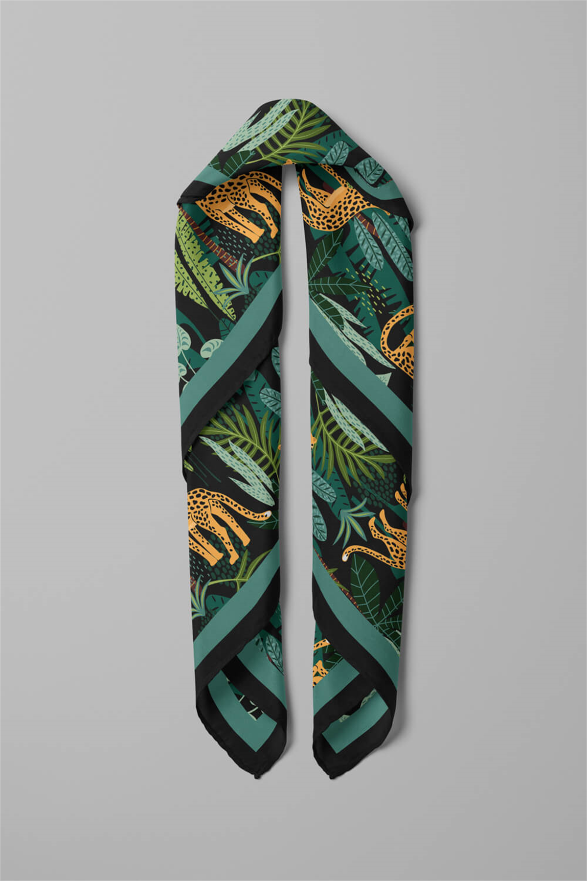 Modabutik Tropik Leopar Desenli Bandana A1