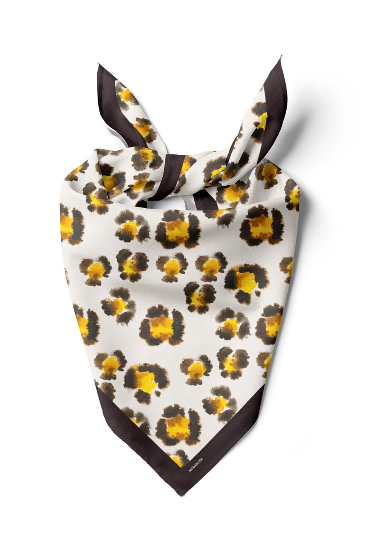 Violla D49 Kadın Egzotik Desenli Bandana 50x50 Sarı DG0287-22