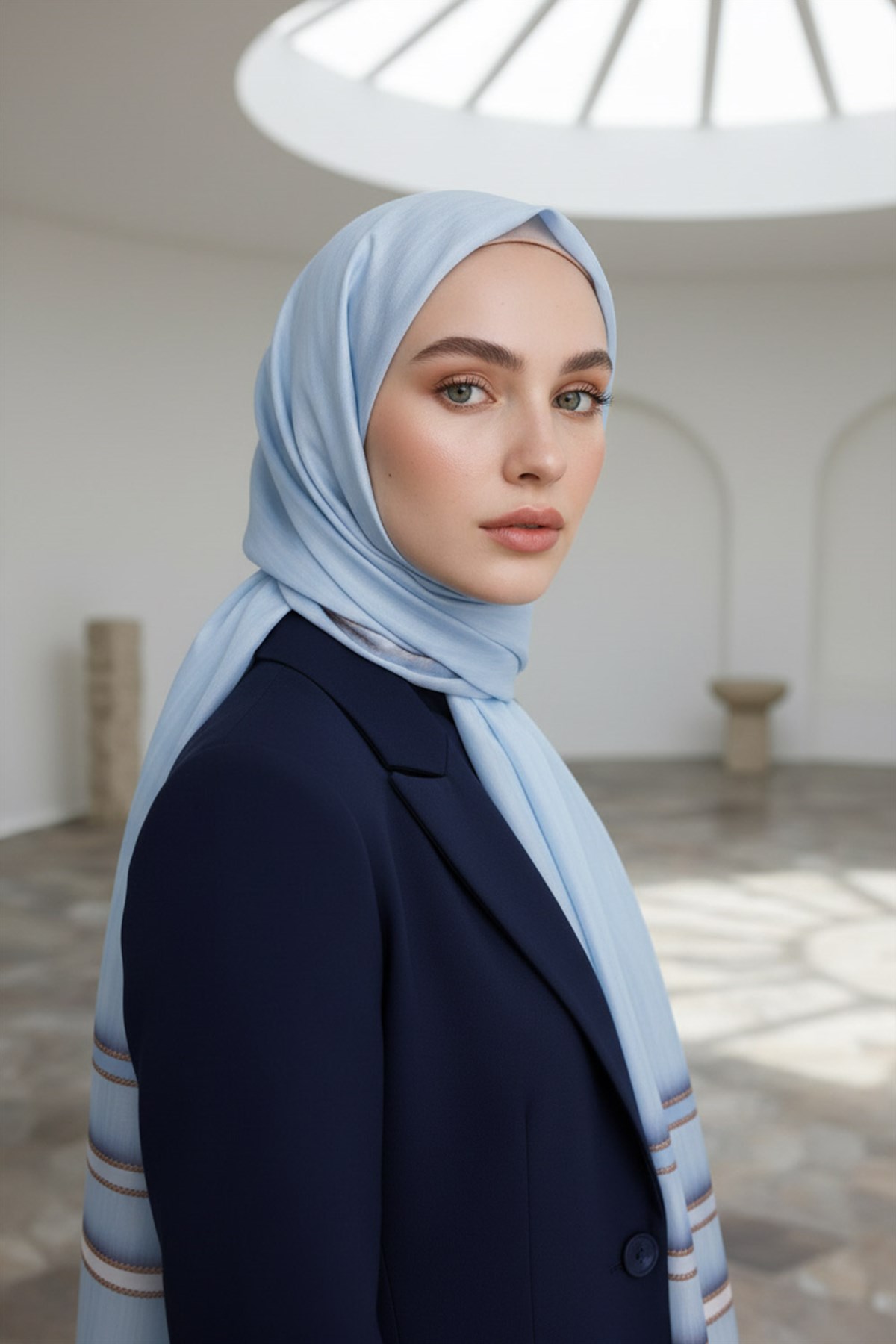 %100 Saf İpek Şal İnce Saten Vual Dokuma Doku Desenli 90x210 Şal