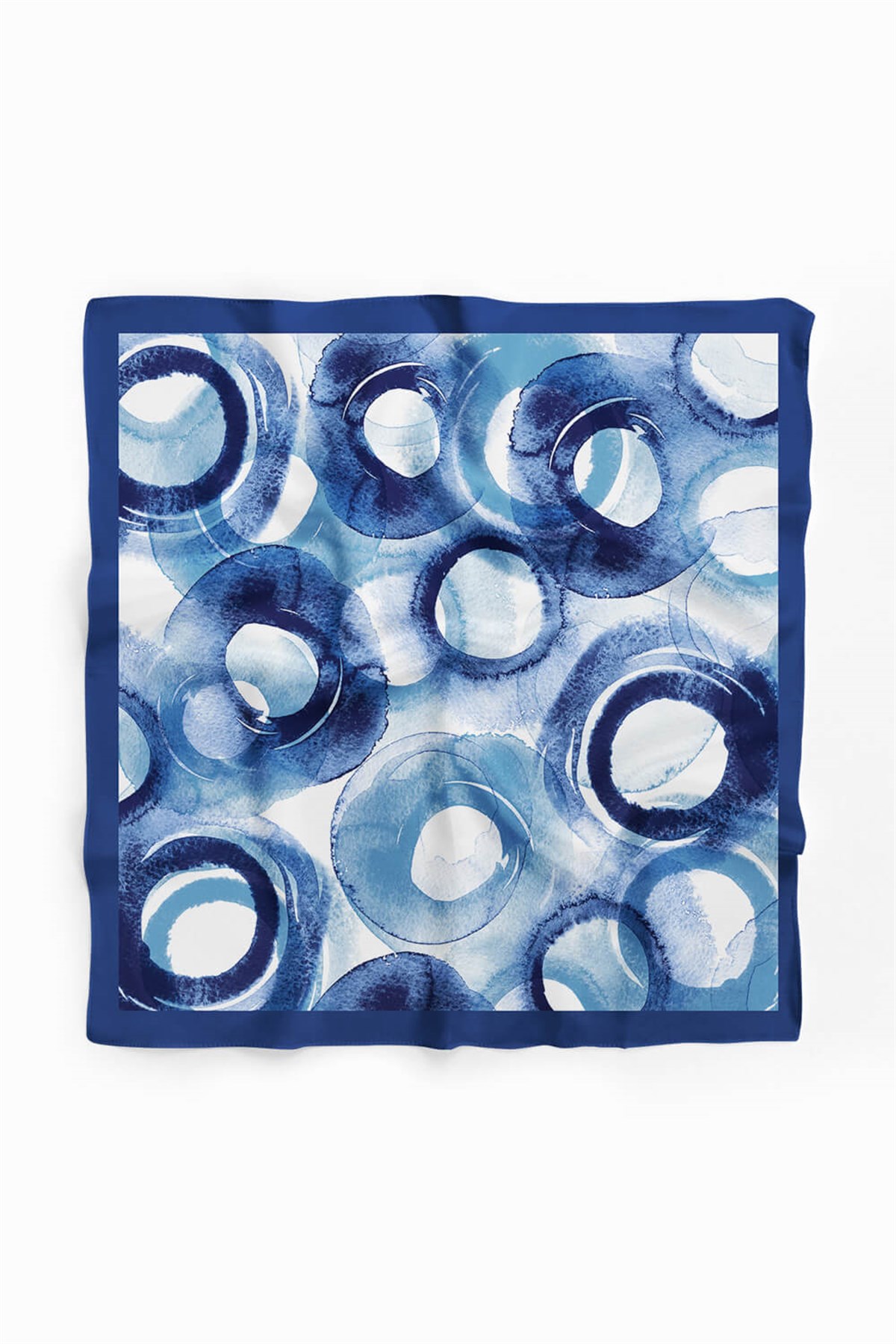 Violla Kadın Halka Desenli Bandana 50x50 Mavi Beyaz DG0423-22