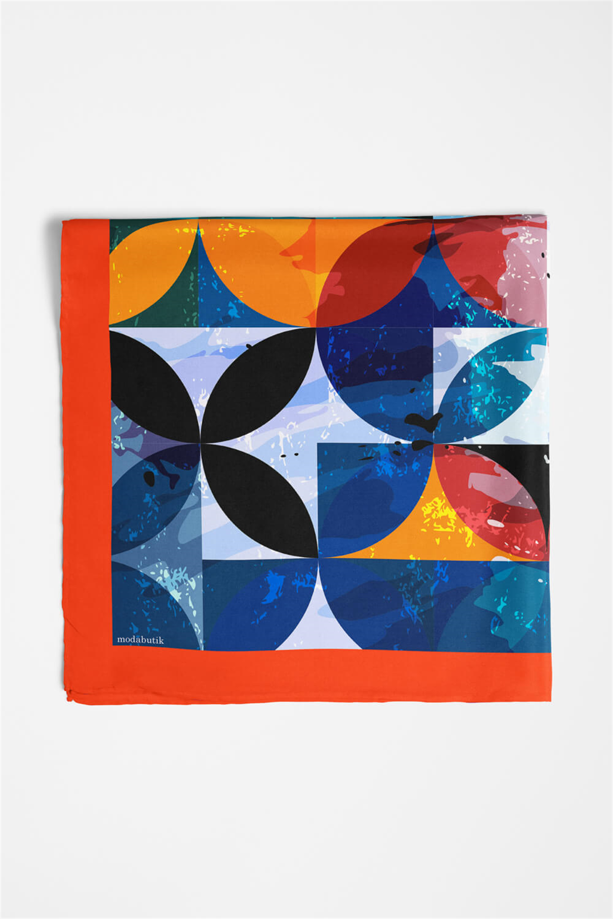 C80 Kadın Yuvarlak Desenli Bandana 50x50 DG0414-22