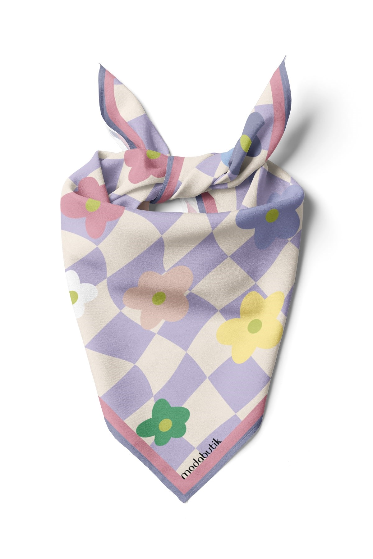 E78 Violla Çiçek Desenli Bandana