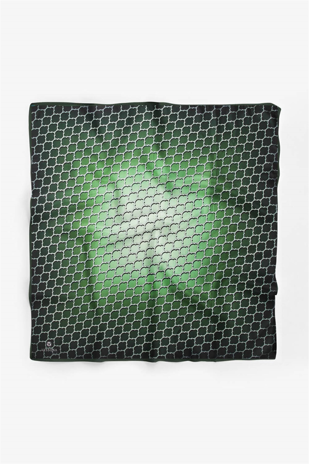 %100 İpek Kadın Desenli Bandana 80x80