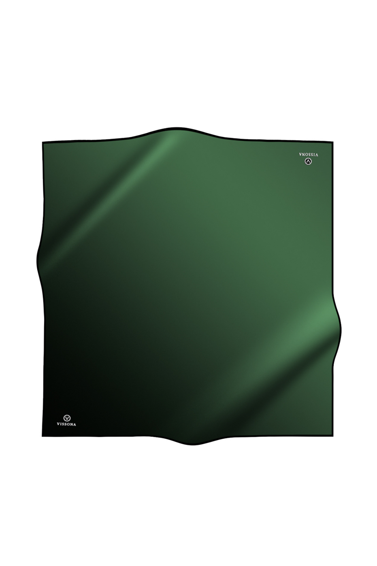 % 57 İPEK % 43 VİSKON Twill İpek Degrade Desenli Zümrüt Yeşili Renkli 90x90 Eşarp Dikim Şekli : El Dikişi