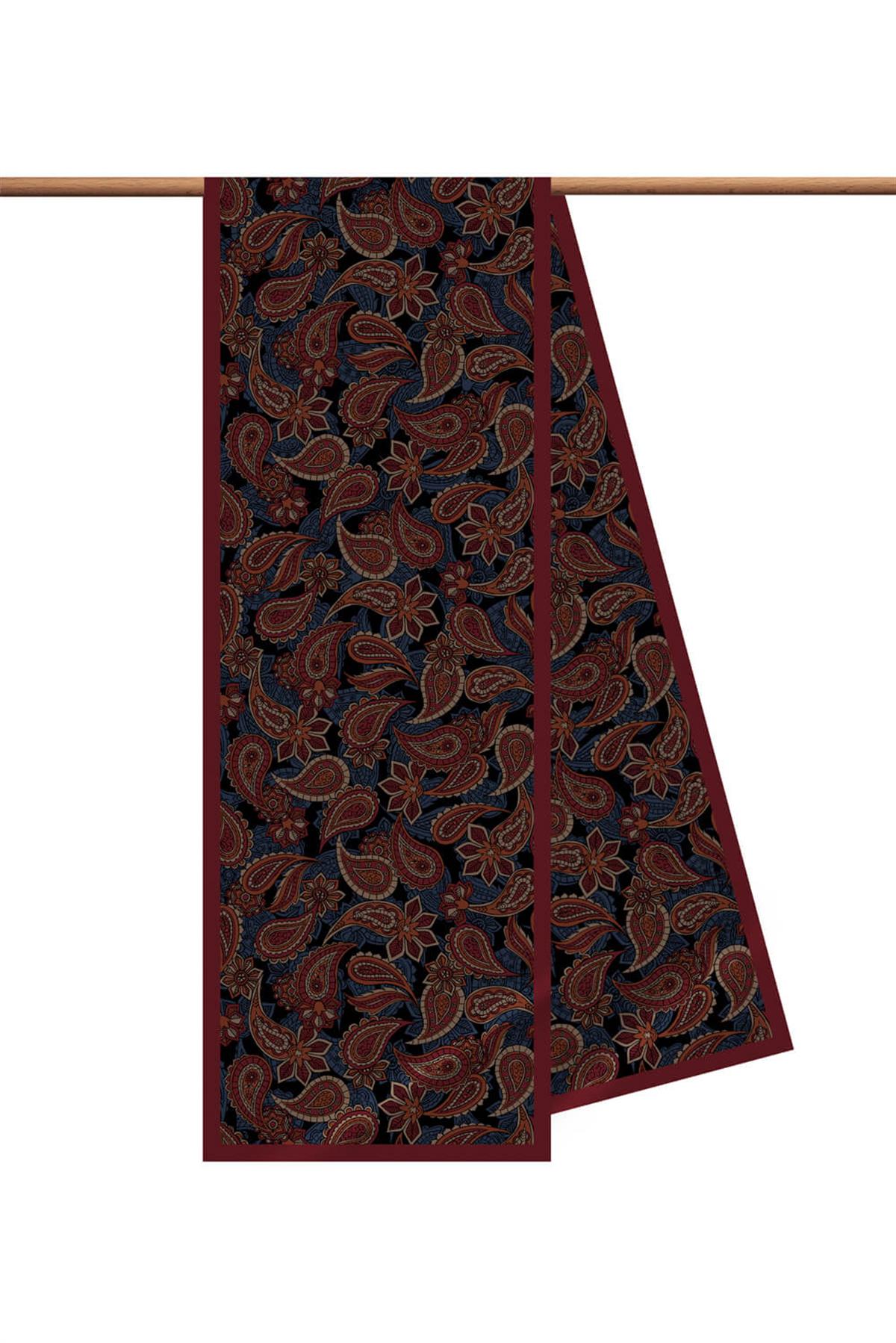 I37 Modabutik Şal Desen Bordo Fular