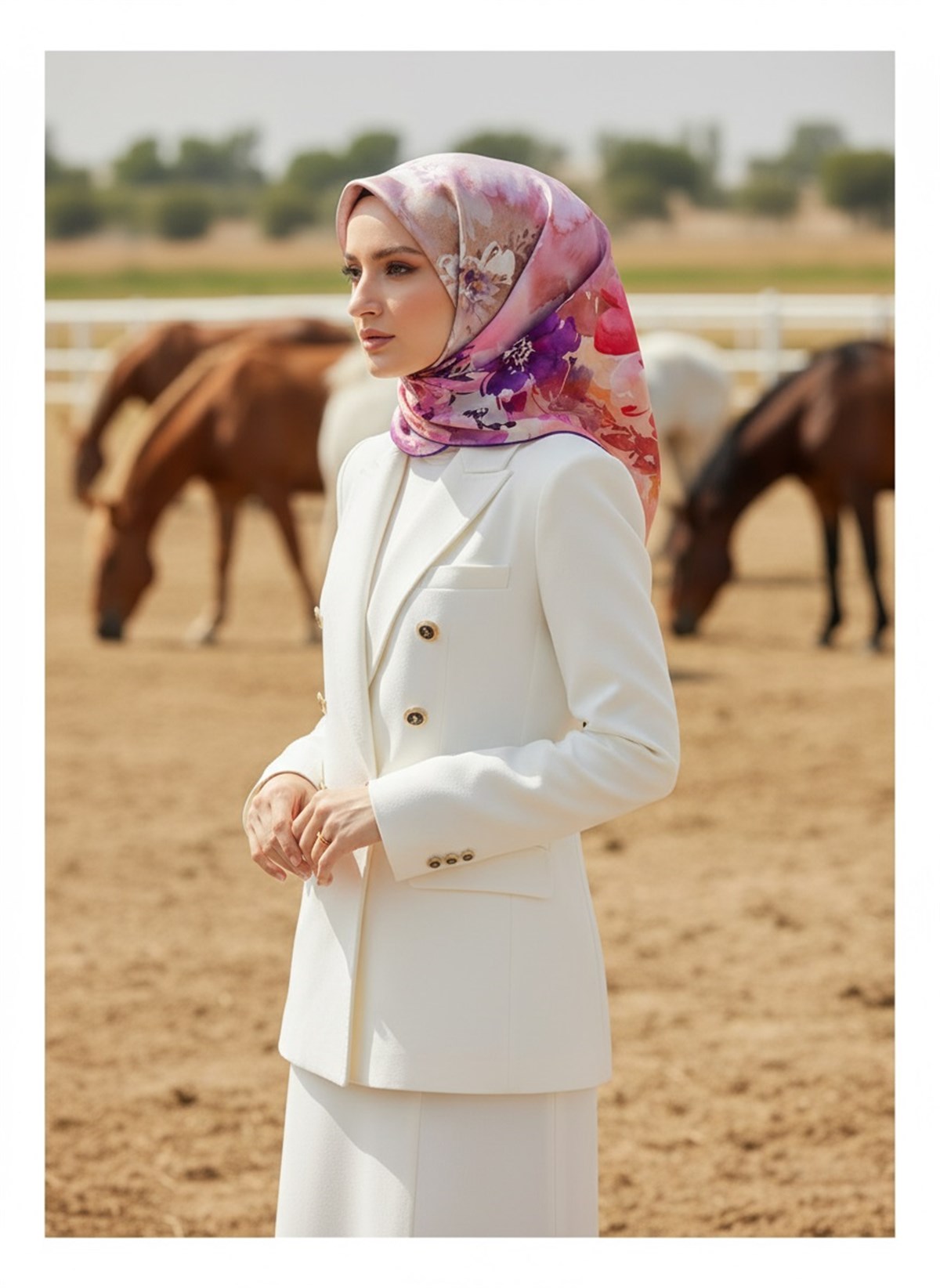 %100 Twill İpek Çiçek  Desenli Mor Renkli 90x90 Eşarp Dikim Şekli : El Dikişi