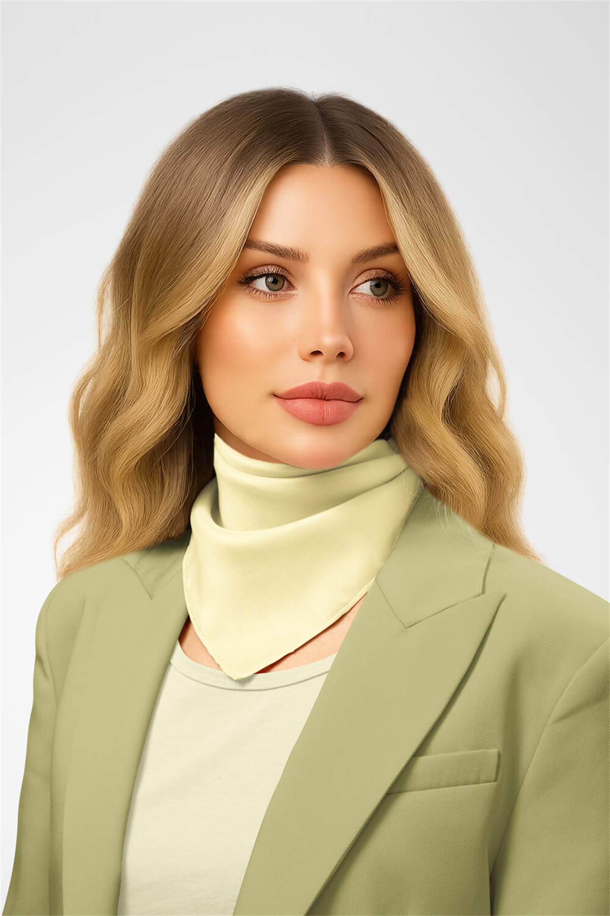 Şifon Limon Sarısı Bandana