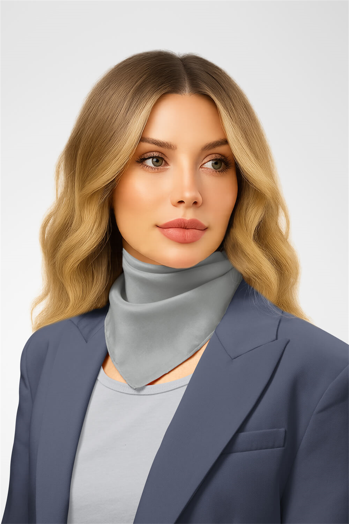 Şifon Gri Bandana