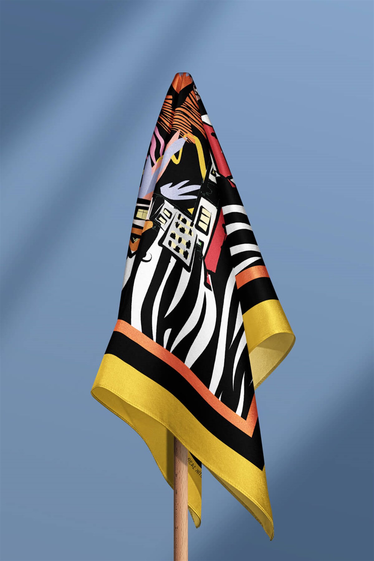 Violla C31 Kadın Zebra Siyah Beyaz Home Desenli 50x50 Bandana