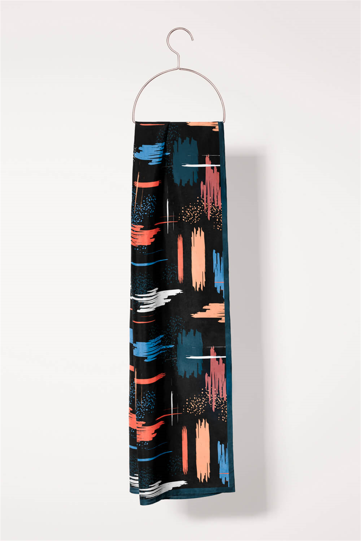 SATEN İPEK GEOMETRİK DESENLİ KADIN FULAR