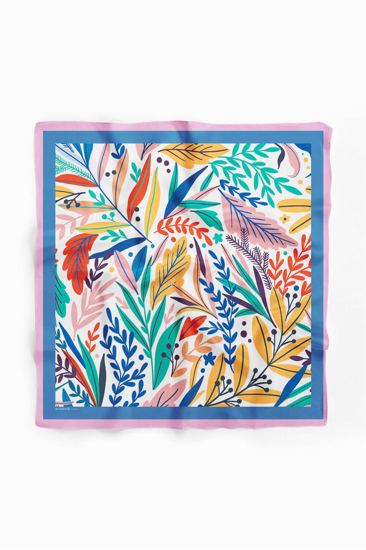 A15 Kadın Garden Desenli Bandana 50x50 Sarı Yeşil DG0165-22 Snz
