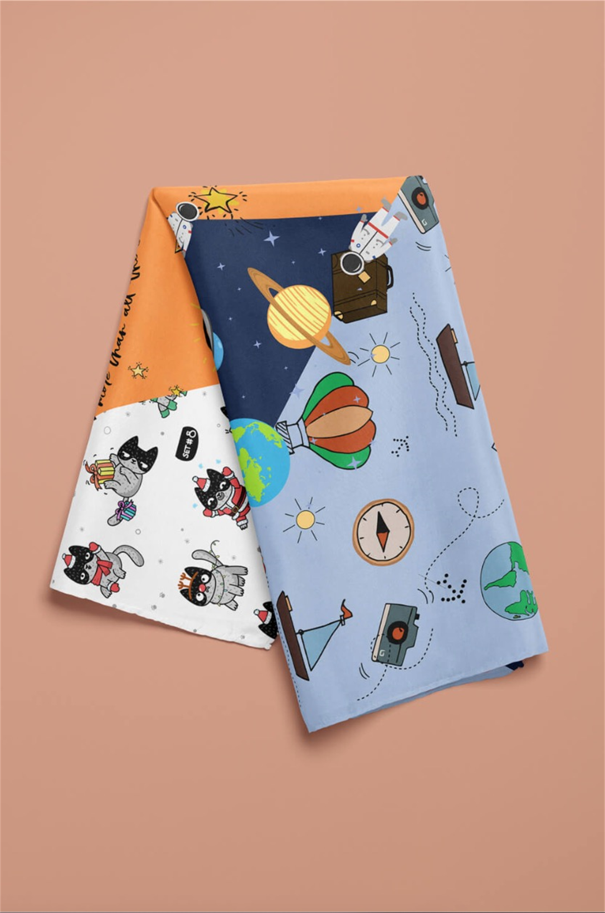 H39 Özel Üretim Dog Desenli Köpek Bandanası Turuncu 50x50 DG2072