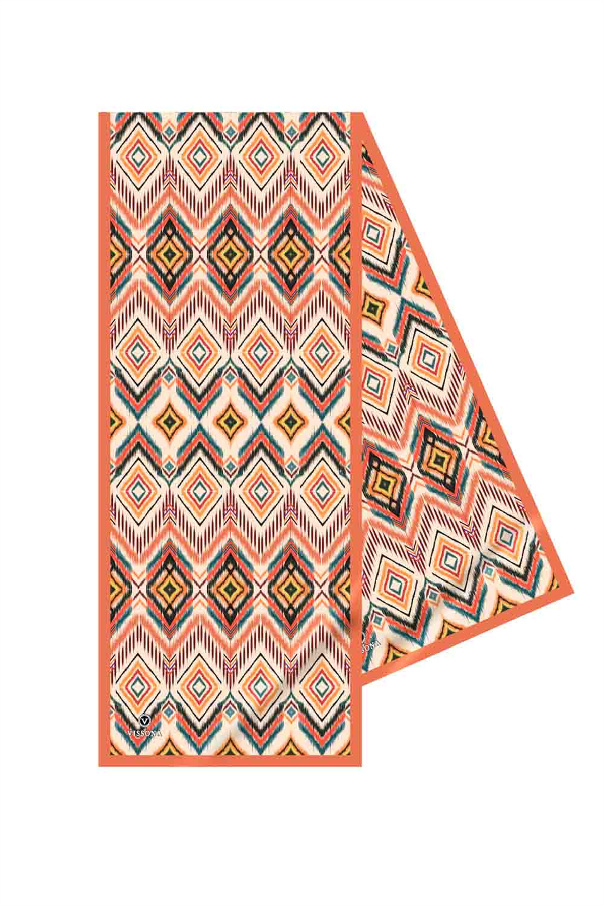 I15 SATEN İPEK ETNİK DESENLİ KADIN FULAR