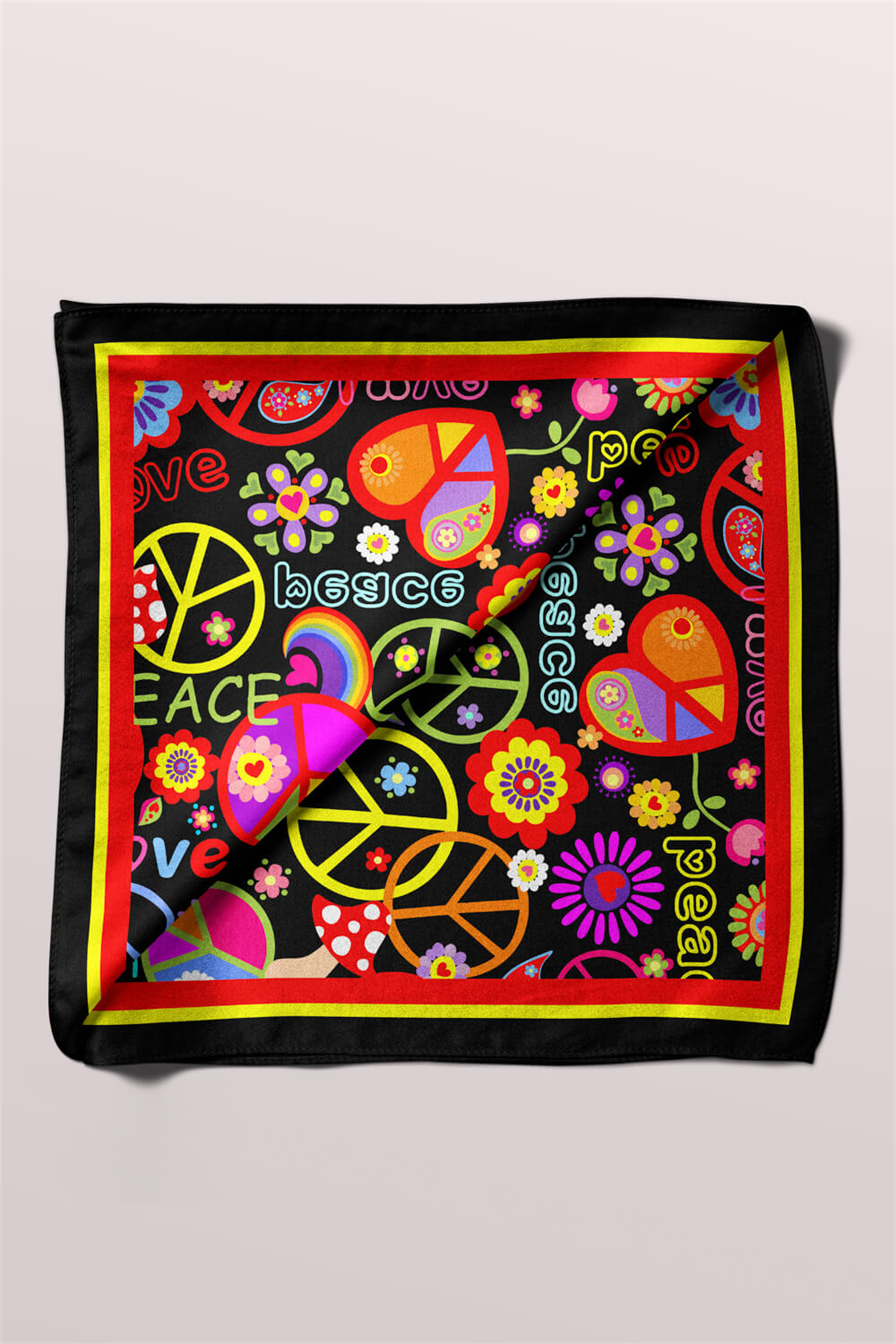 A90 Modabutik Peace Love Desenli Bandana