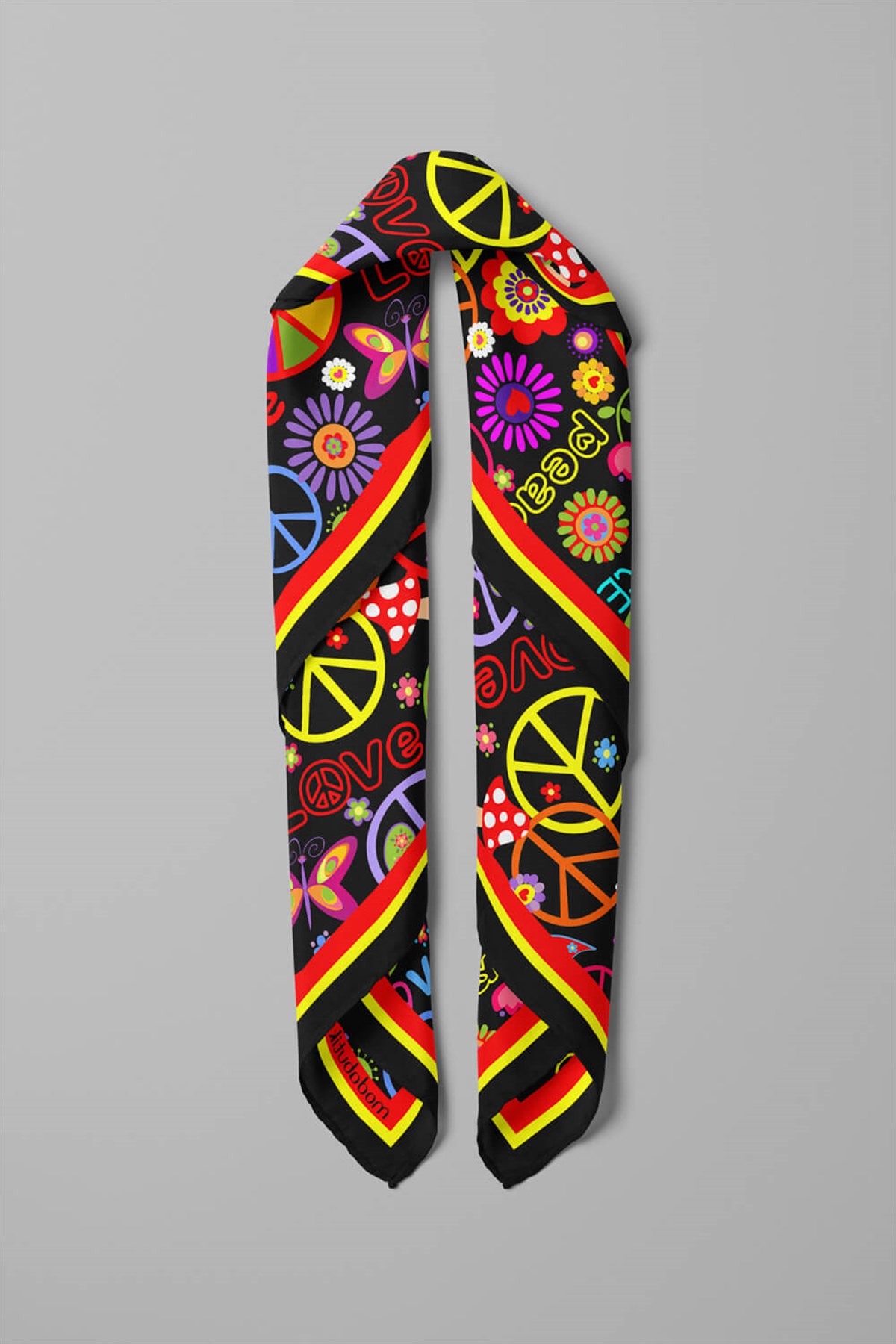A90 Violla Peace Love Desenli Bandana