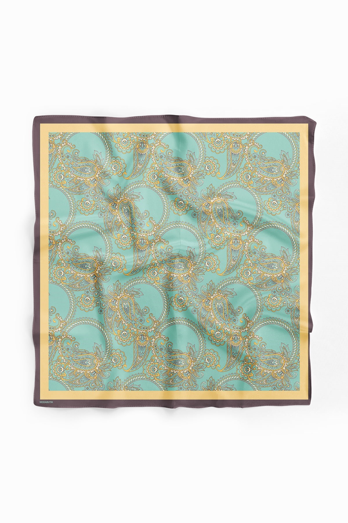 Violla Kadın Açık Mavi Krem Bangle Desenli 50x50 Bandana HYL DG0917-22