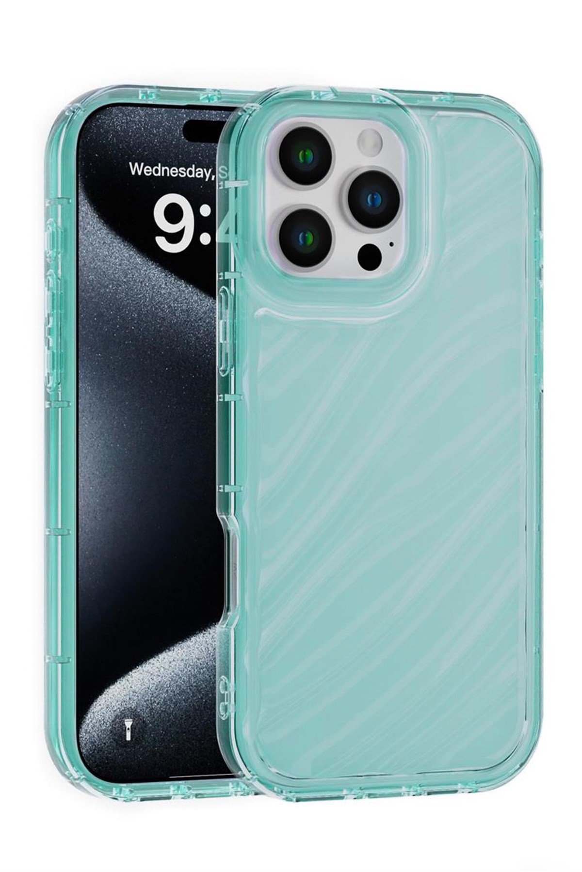 iPhone 16 Pro max Kılıf – Kabartmalı Parlak Desenli Darbe Emici Silikon Telefon Kılıfı