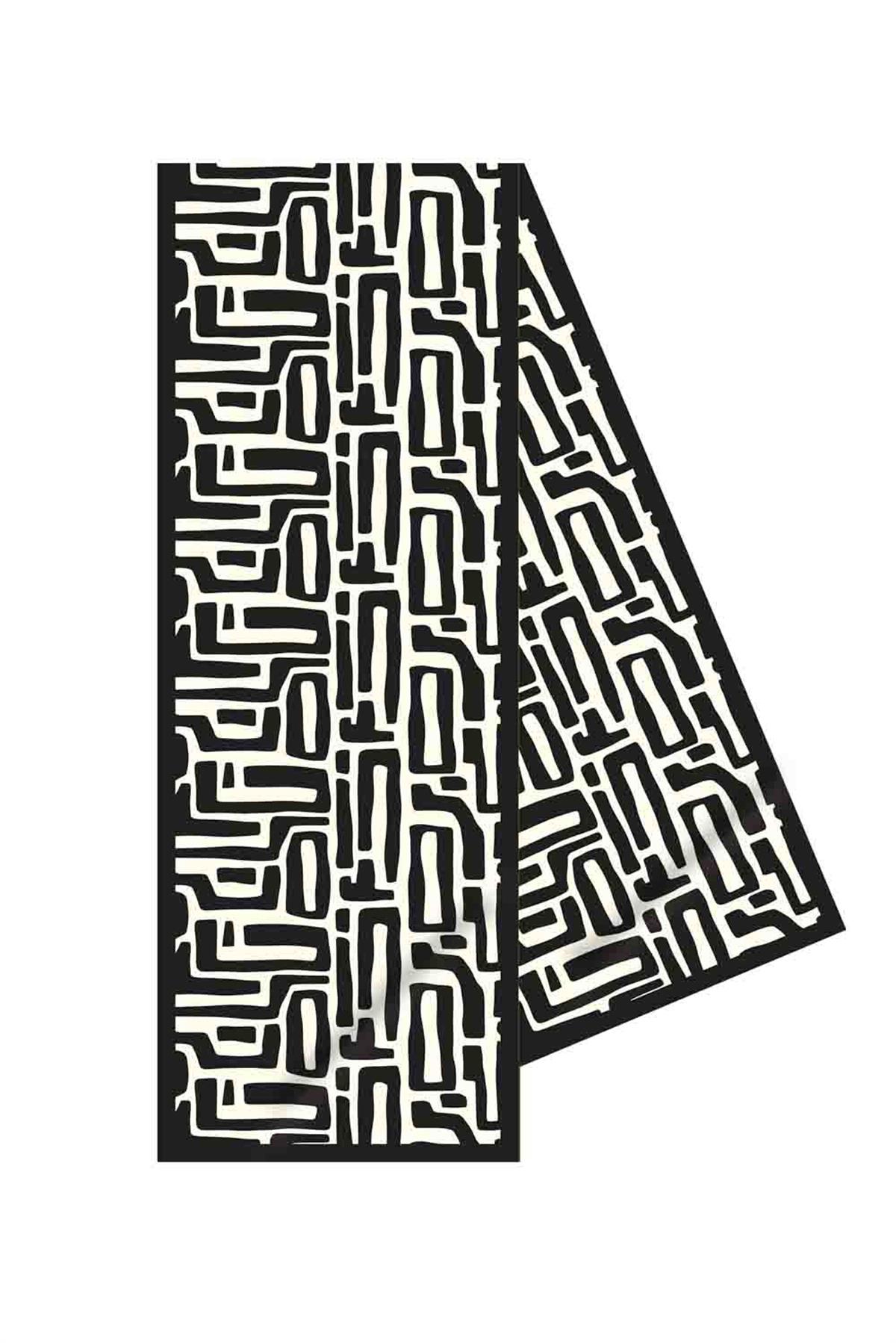 I2 Geometrik Desenli Fular 30x140