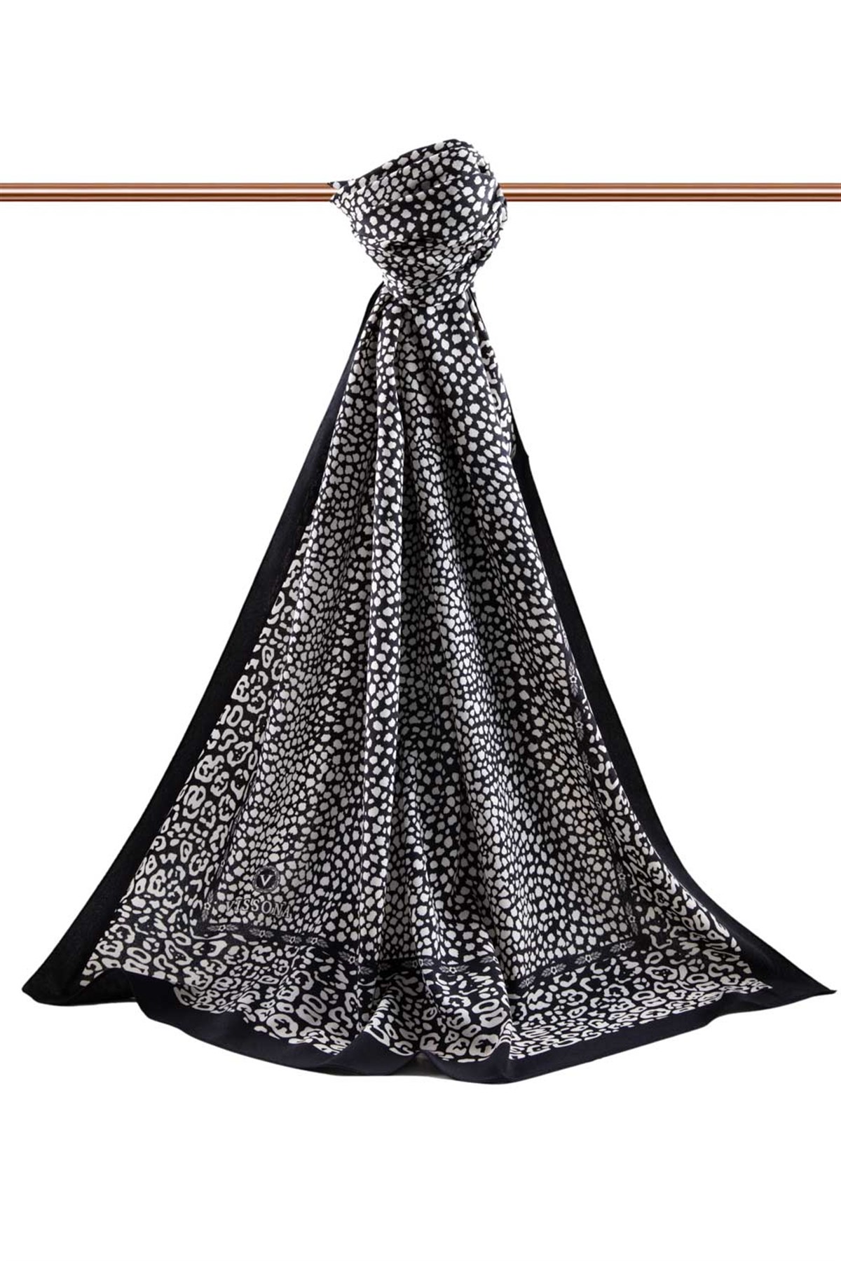 KREP LEOPAR DESENLİ FÜME RENKLİ 75X195 KIRIŞMAZ ŞAL