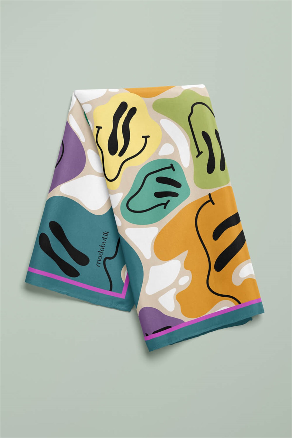B38 Violla Smiley Desenli Bandana