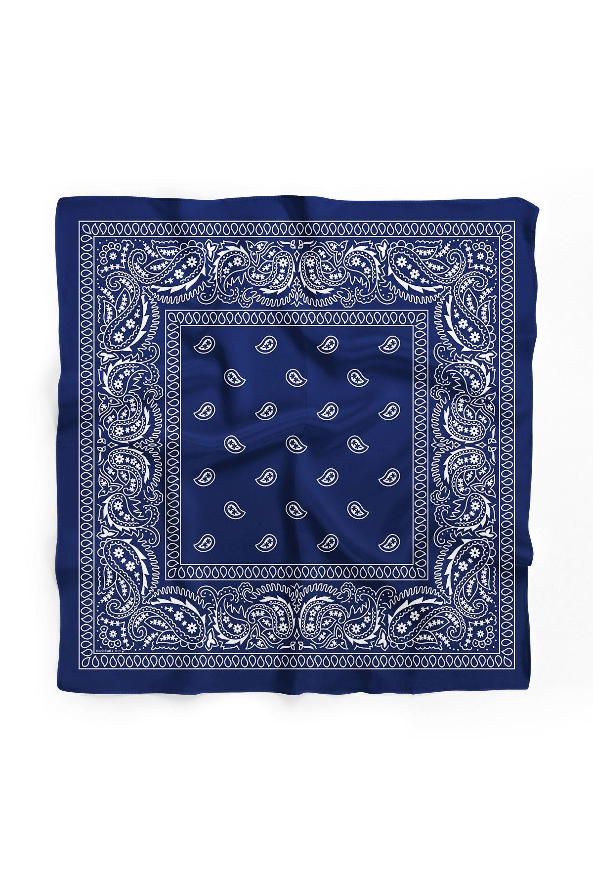 E60 NAVY BLUE ŞALLI BANDANA DG12186