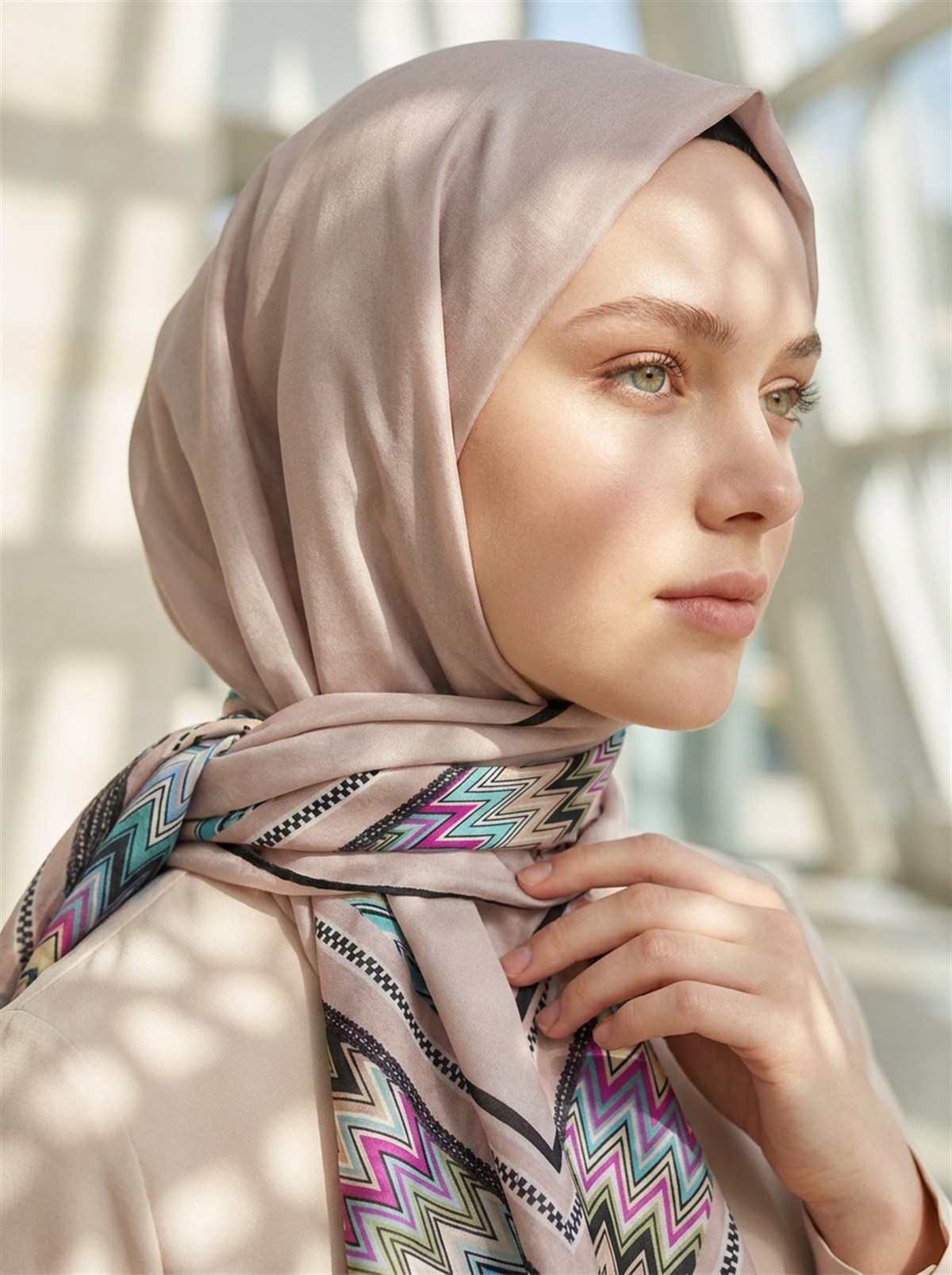 %100 Saf İpek Şal İnce Saten Vual Dokuma 90x210 Şal