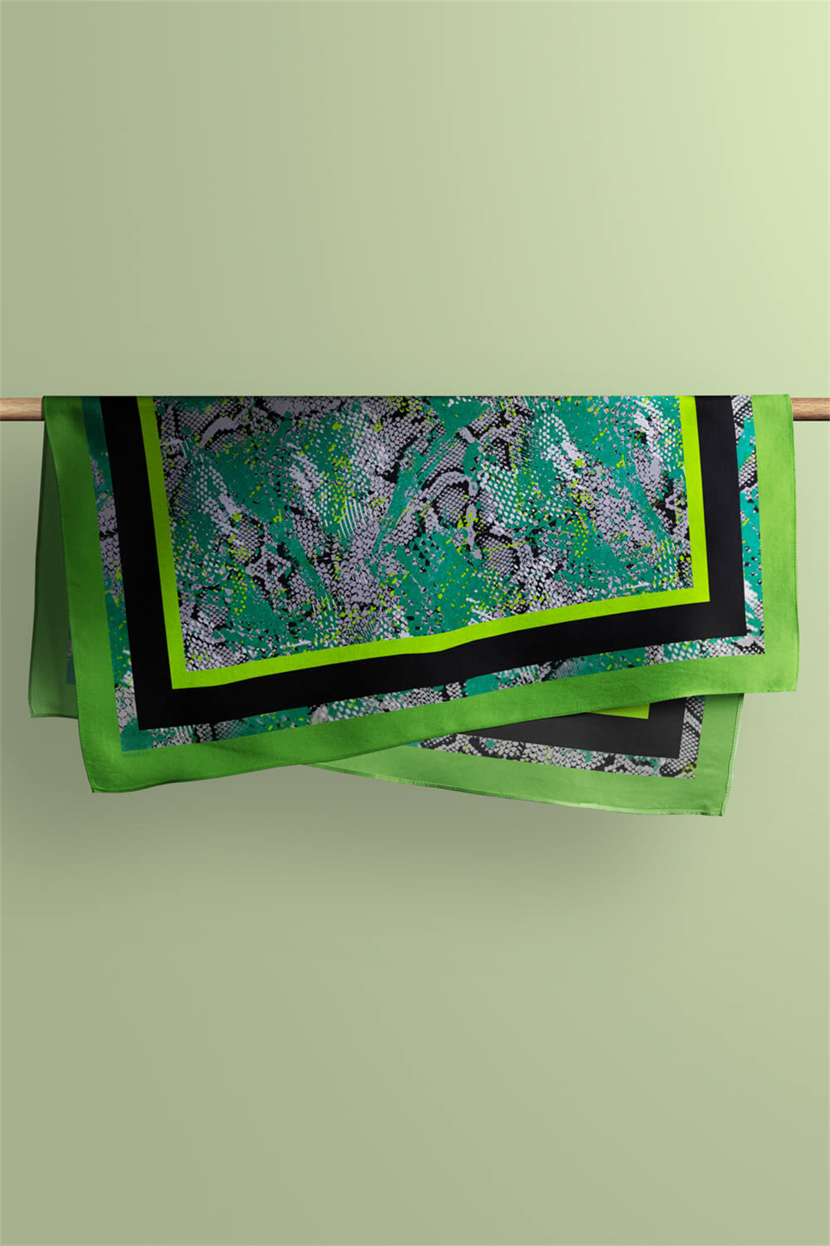 Z58 Kadın Eskitme Desenli 50x50 Bandana HYL DG01341-22