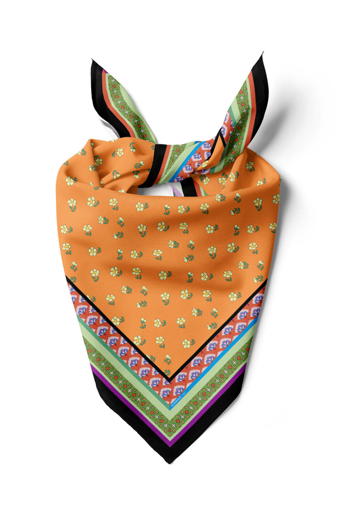 B10 RETRO ÇITIR ÇİÇEKLİ BANDANA DG12423