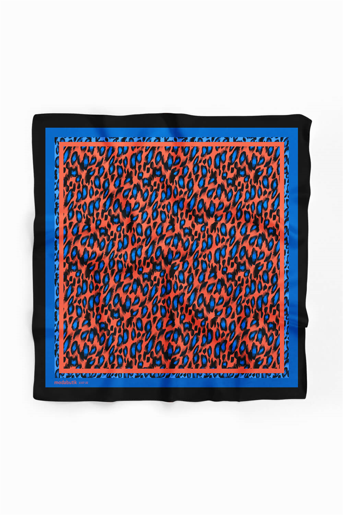 A83 Kadın Mavi Turuncu Damla Desenli 50x50 Bandana