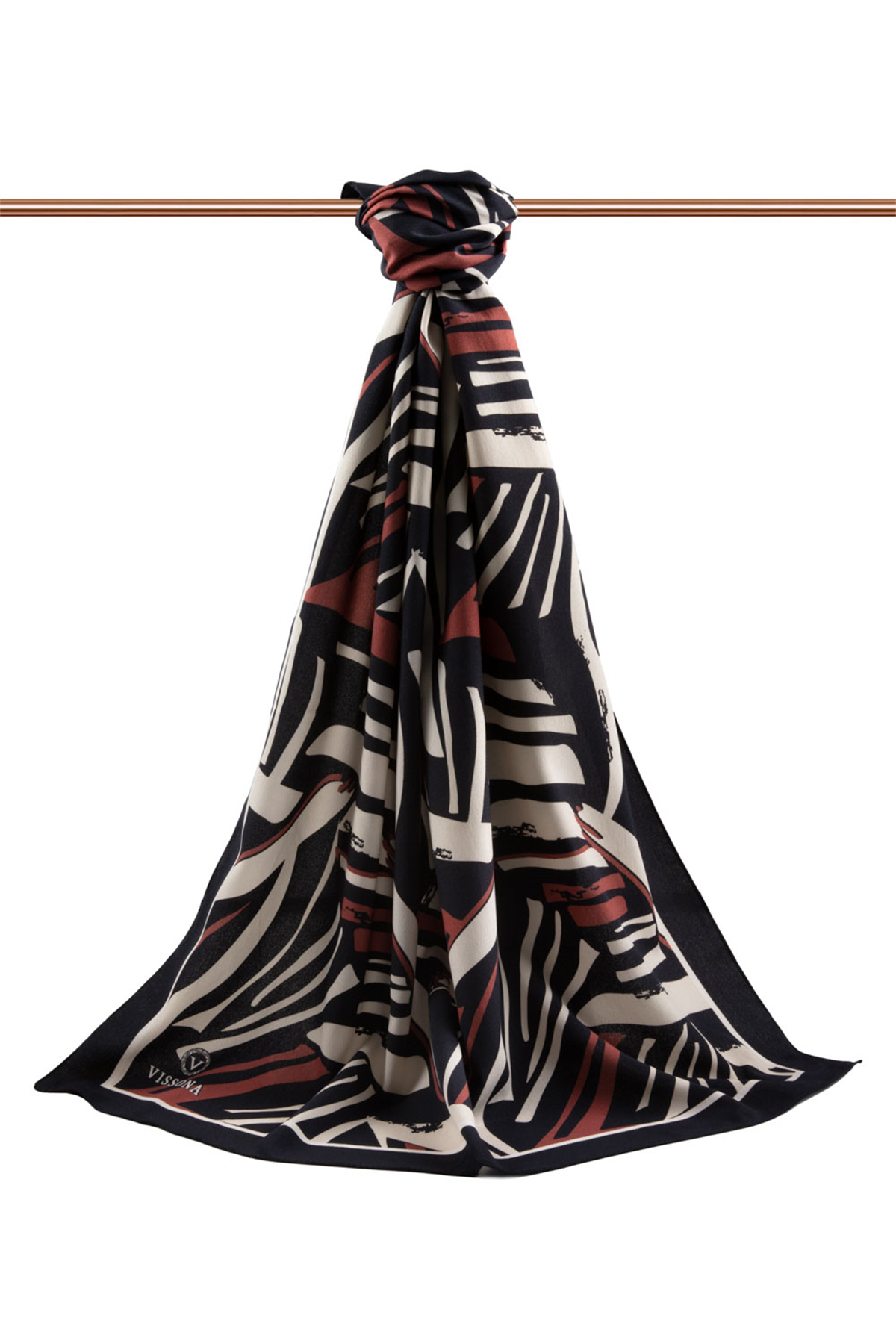 LÜKS MEDİNE İPEĞİ ÇİZGİ DESENLİ GÜL KURUSU RENKLİ 75X195 KIRIŞMAZ ŞAL MOSS KREP DİKİŞ TİPİ  İTALYAN DİKİŞLİ