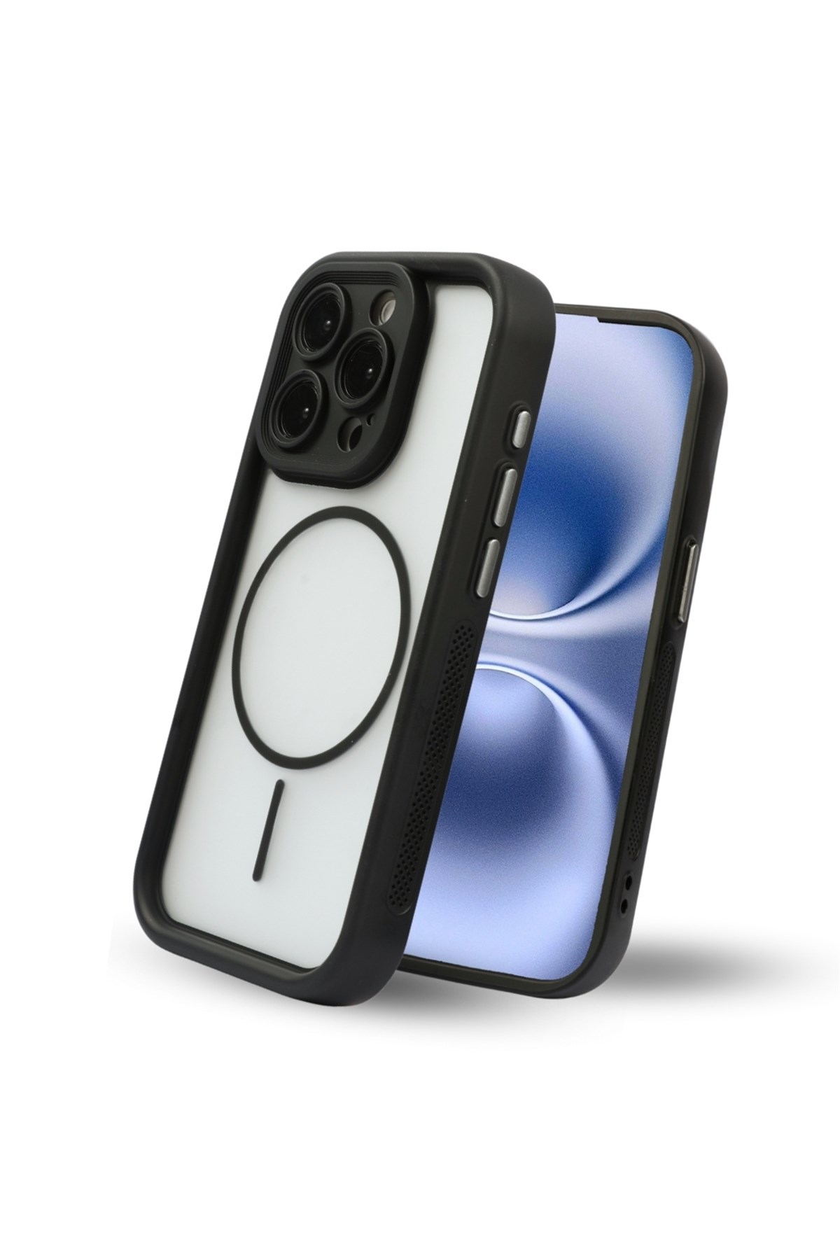 iPhone 16 Pro Kılıf – Kamera Korumalı – MagSafe Uyumlu – Siyah Renk – Mat Silikon Telefon Kılıfı