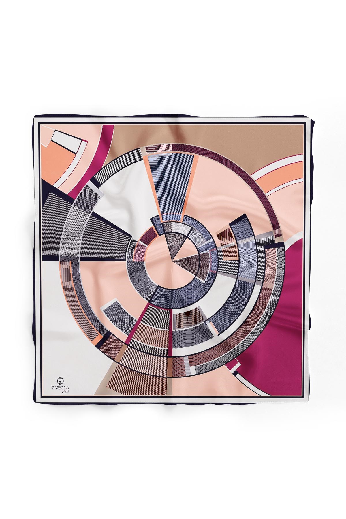 %100 İpek Kadın Desenli Bandana 80x80