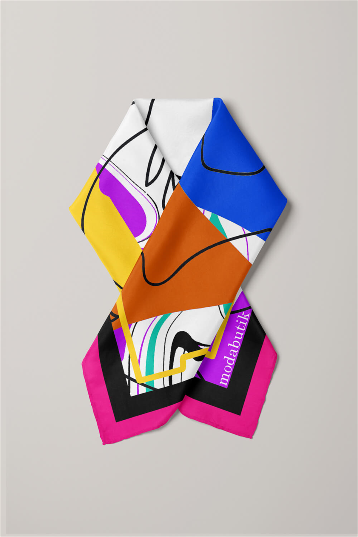 B19 Modabutik Kadın Silüet Desenli Bandana