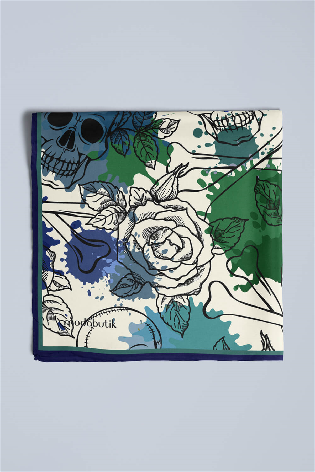 B73 Modabutik Lacivert Kurukafa Bandana