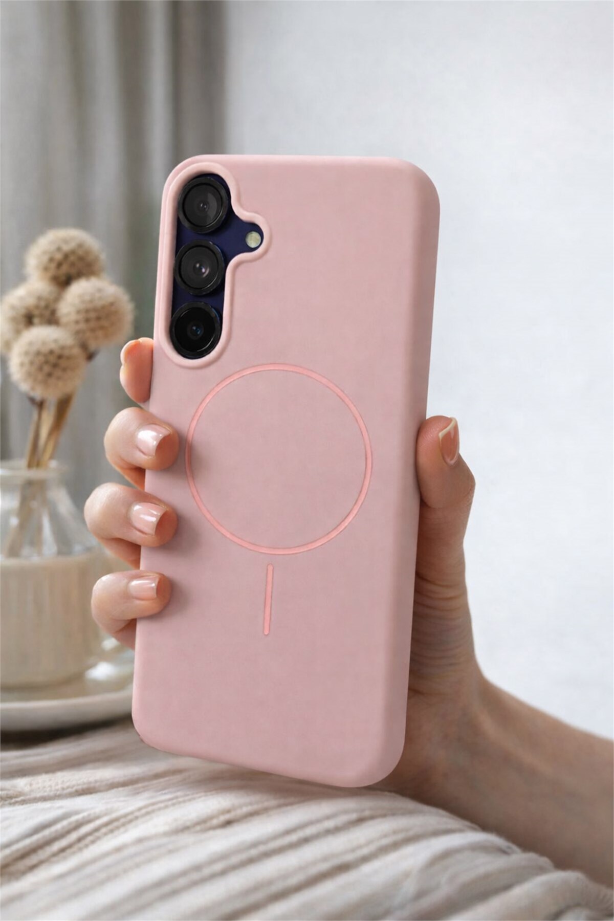 Samsung Galaxy S23 Plus Kılıf – İçi Kadife – MagSafe Uyumlu – Pembe Renk – Telefon Kılıfı