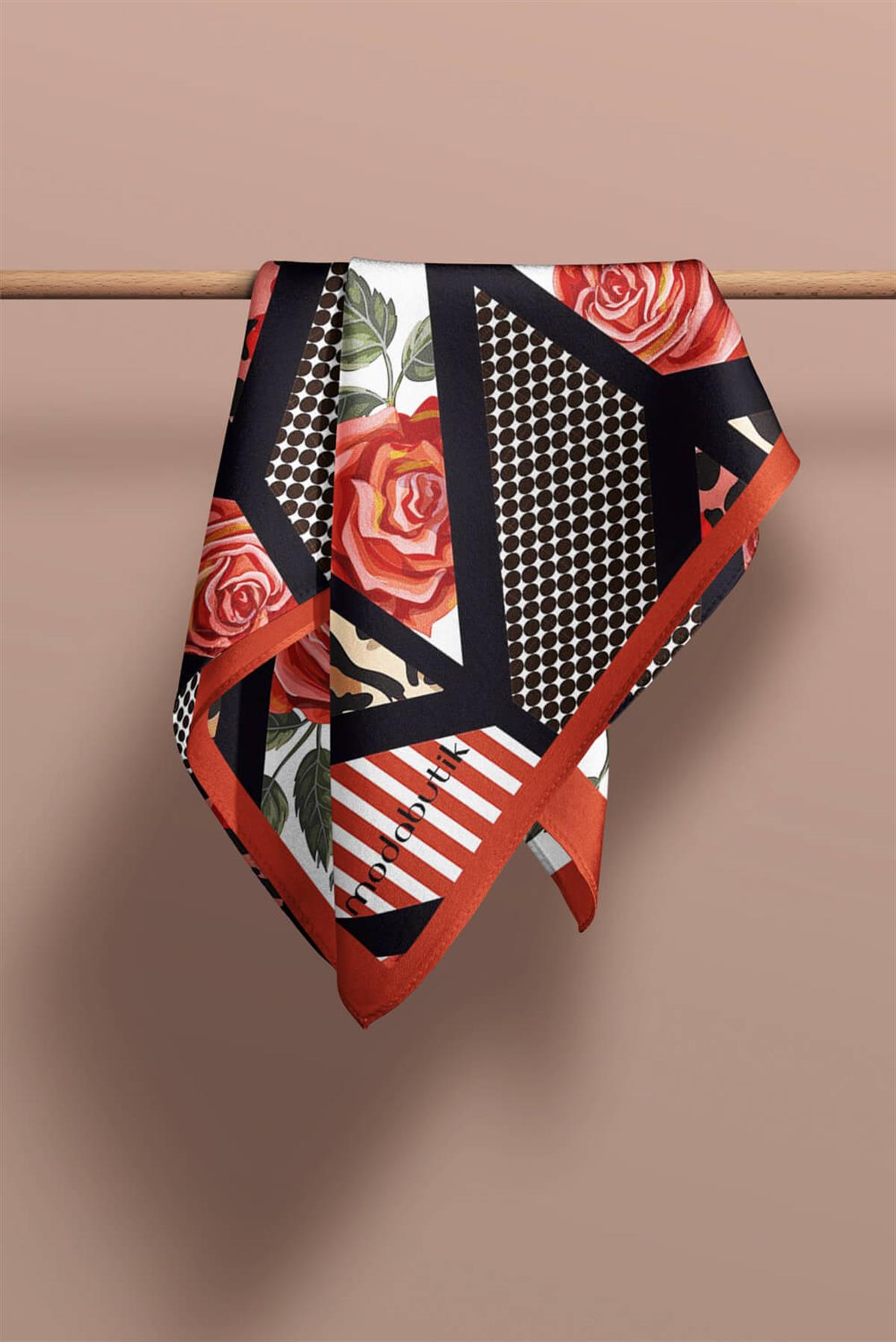 Modabutik Gül Desenli Kadın Fular