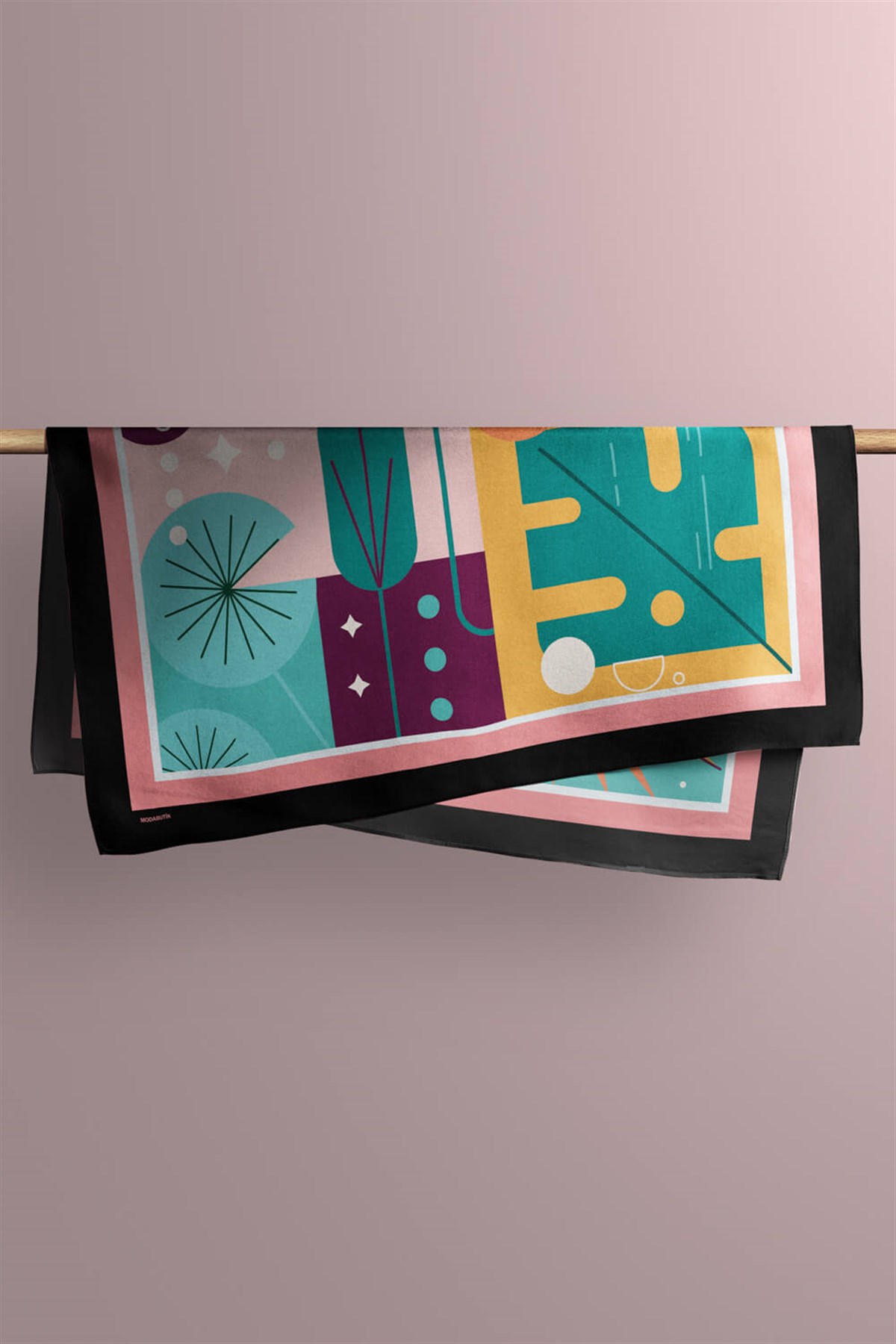 Kadın Turuncu Fruits Desenli 50x50 Bandana HYL DG01539-22