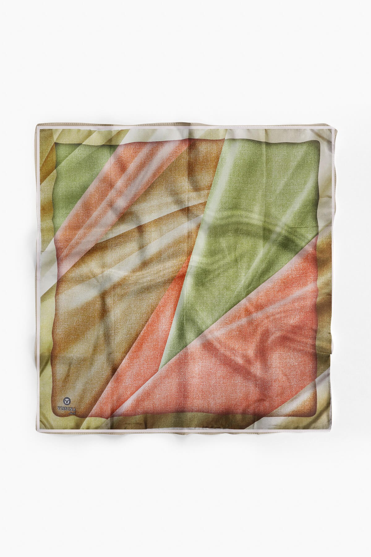 %100 İpek Kadın Desenli Bandana 80x80