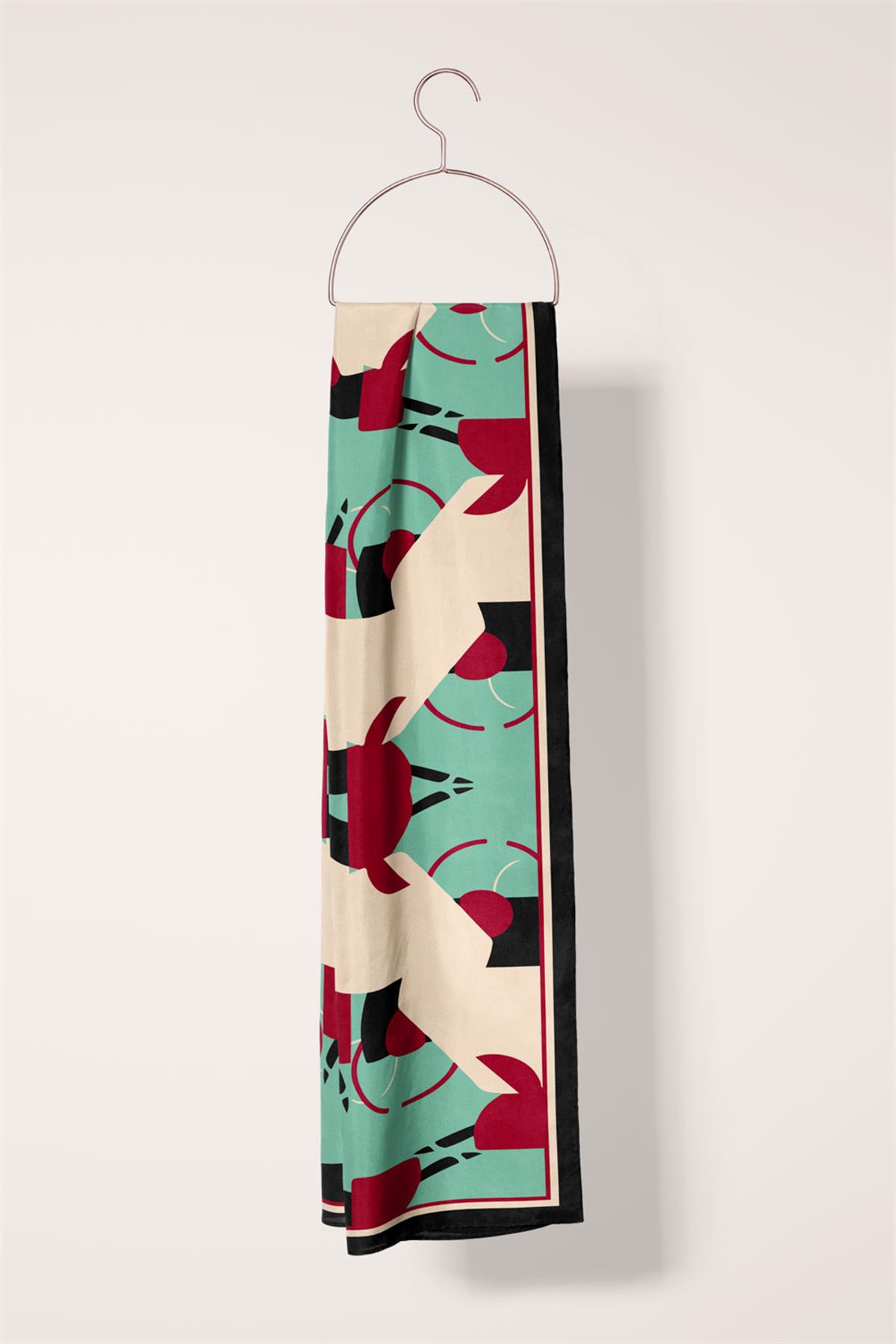 I5 Geometrikl Desenli Fular 30x140