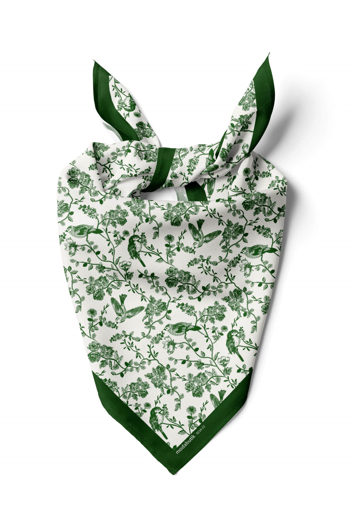 Kadın Garden Desenli Bandana 50x50 Yeşil DG0214-22 Snz