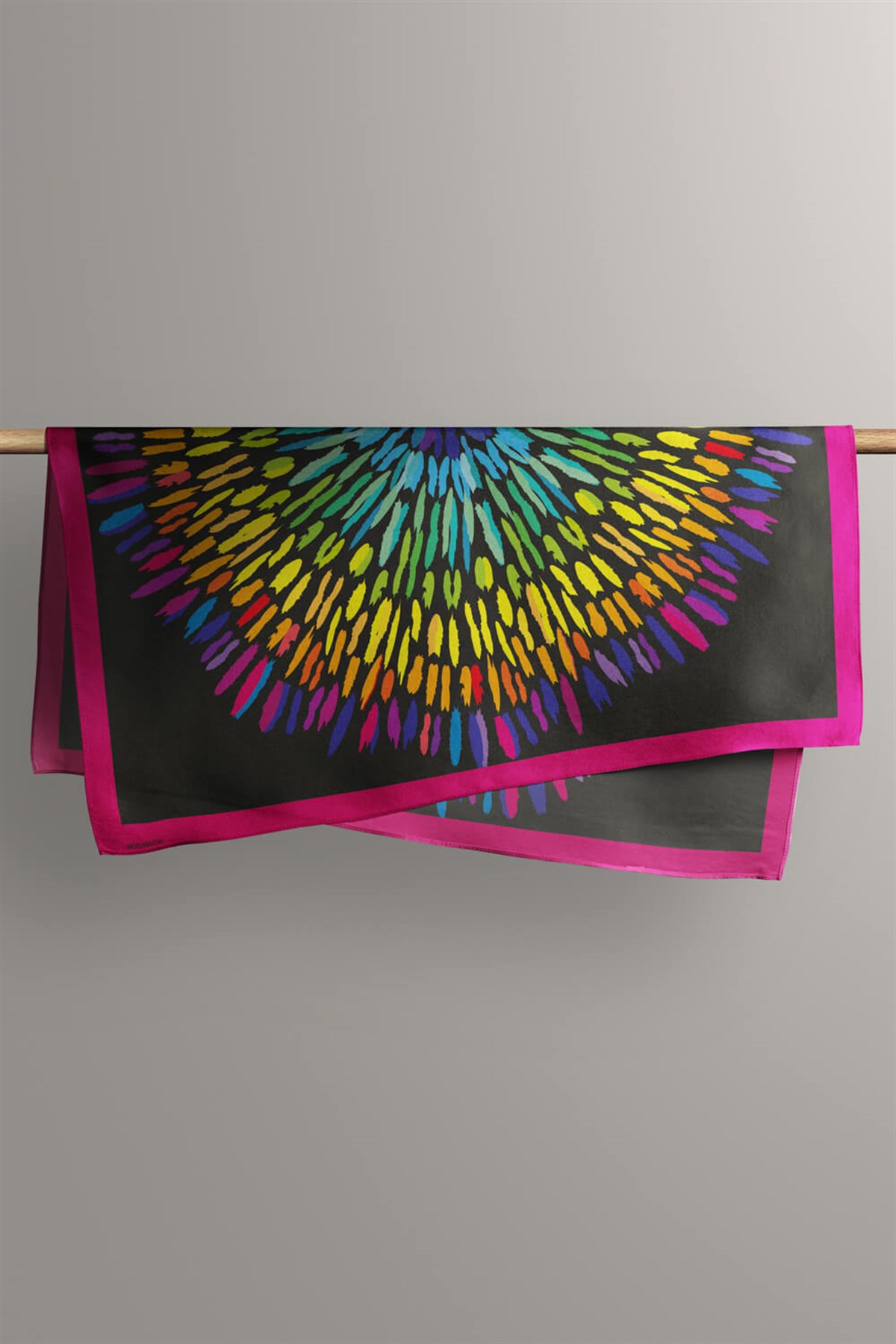 Violla Y67 Kadın Yıldız Desenli Bandana 50x50 Yeşil Mavi DG0345-22